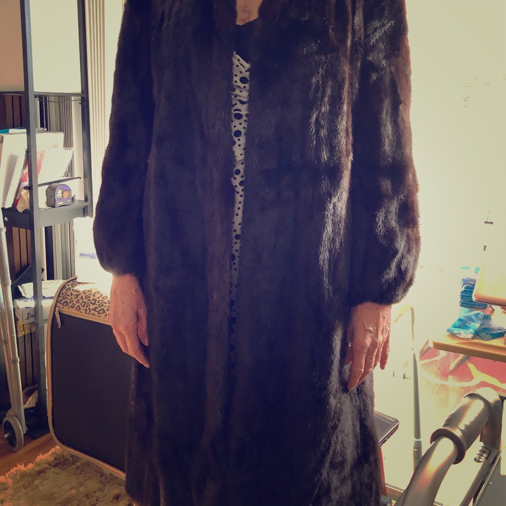 Blacklama mink fur coat